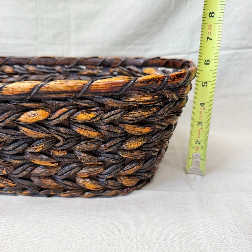 Vintage Woven Storage Basket Fruit Basket Pantry Organizer English Cottage 1970s